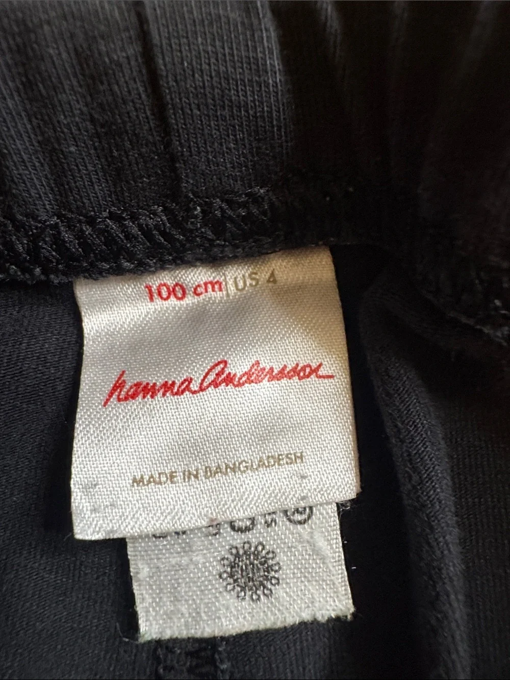 Hanna Andersson Black Leggings size 4 cotton neutral